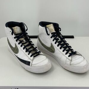 Nike Blazer Mid Premium Snakeskin Swoosh White Navy Men's Size 13 Vintage